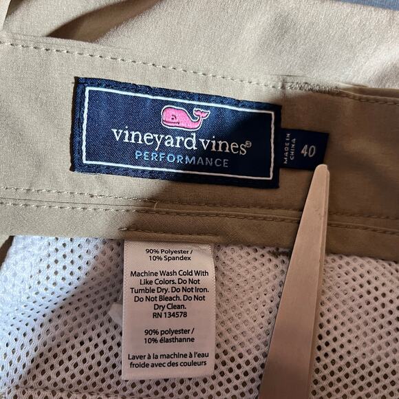 Vineyard Vines Performance Shorts Mens 40 Tan Khakis Chino Outdoor Casual Preppy - Picture 6 of 8